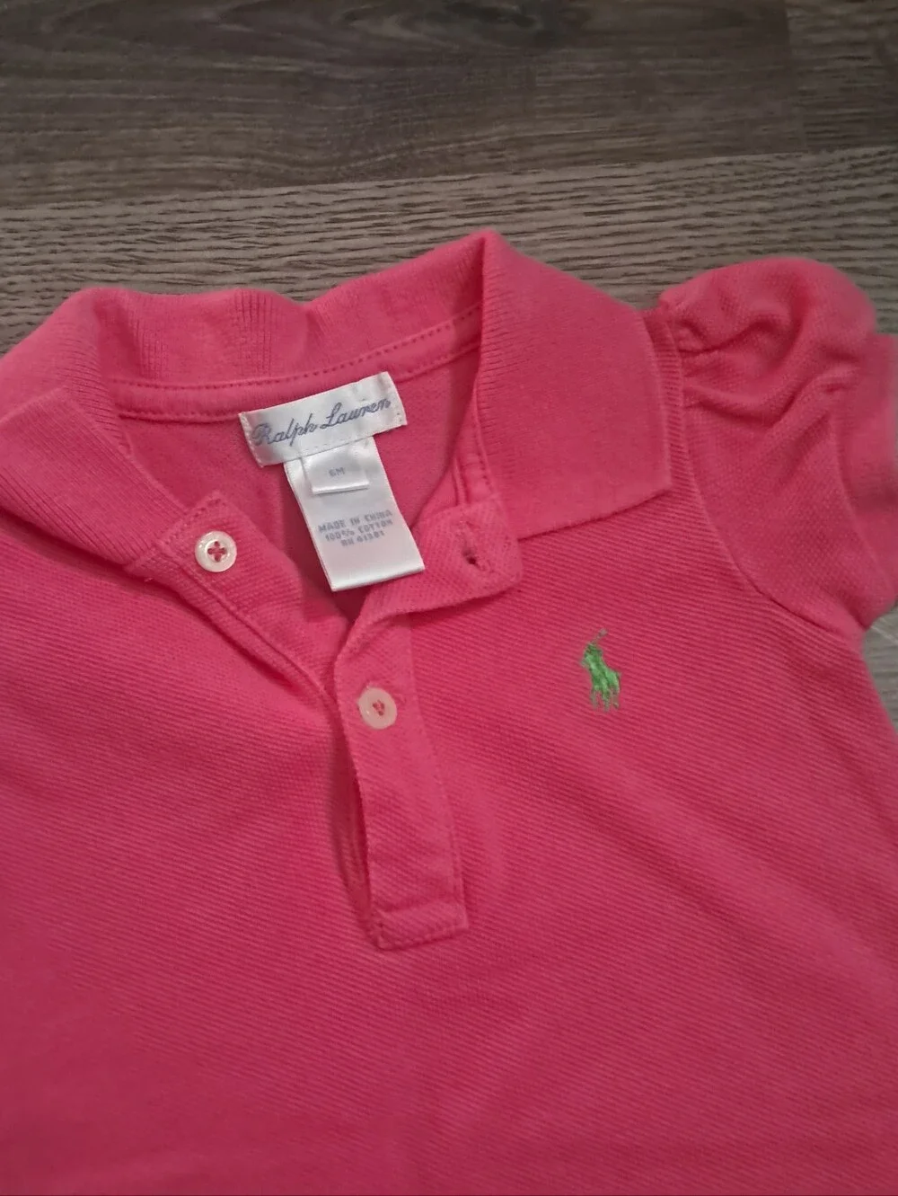 Ralph Lauren Baby Pink Polo Dress Size 6 Months